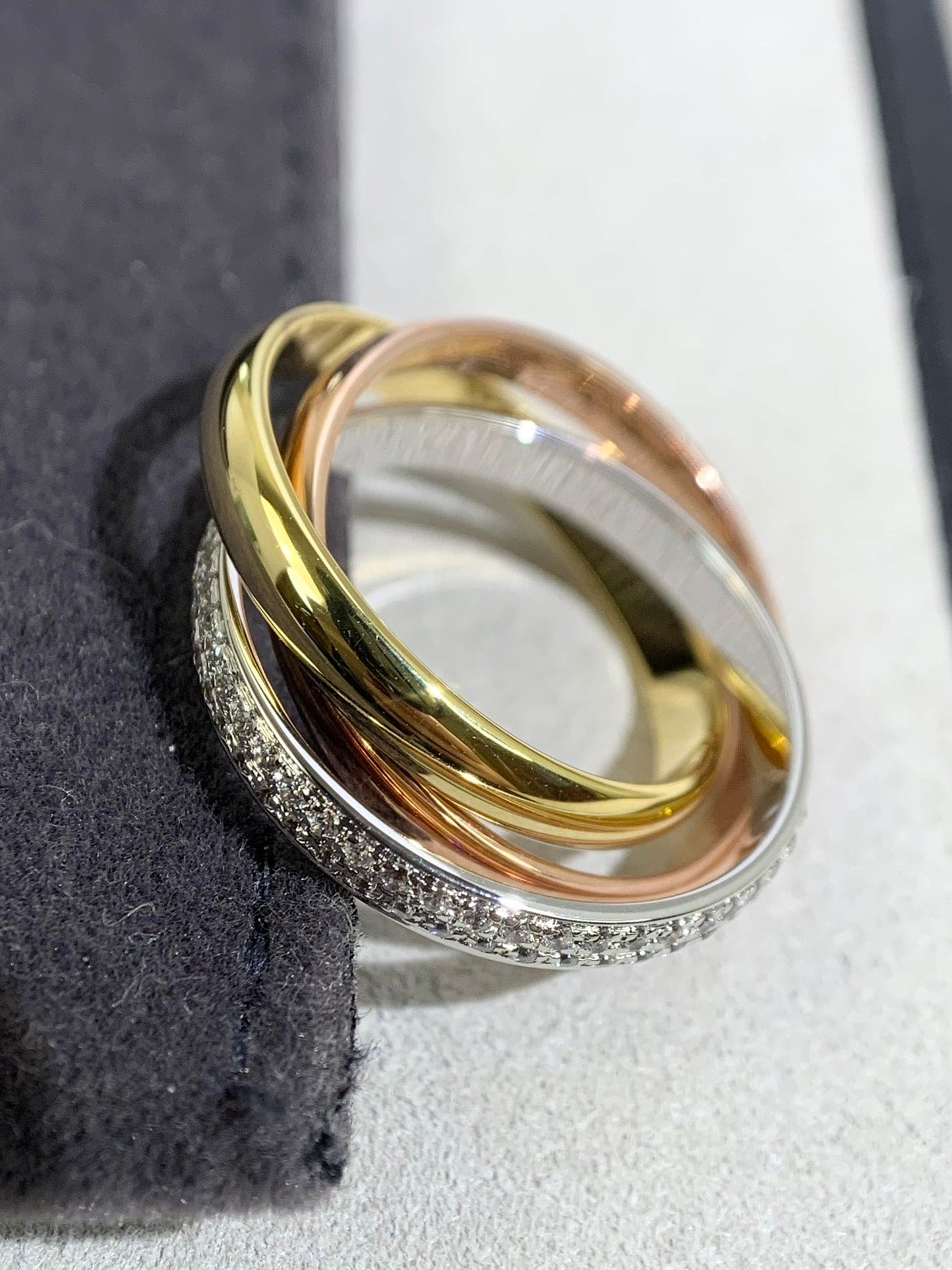 Roostick Trinity Pave Diamond Ring