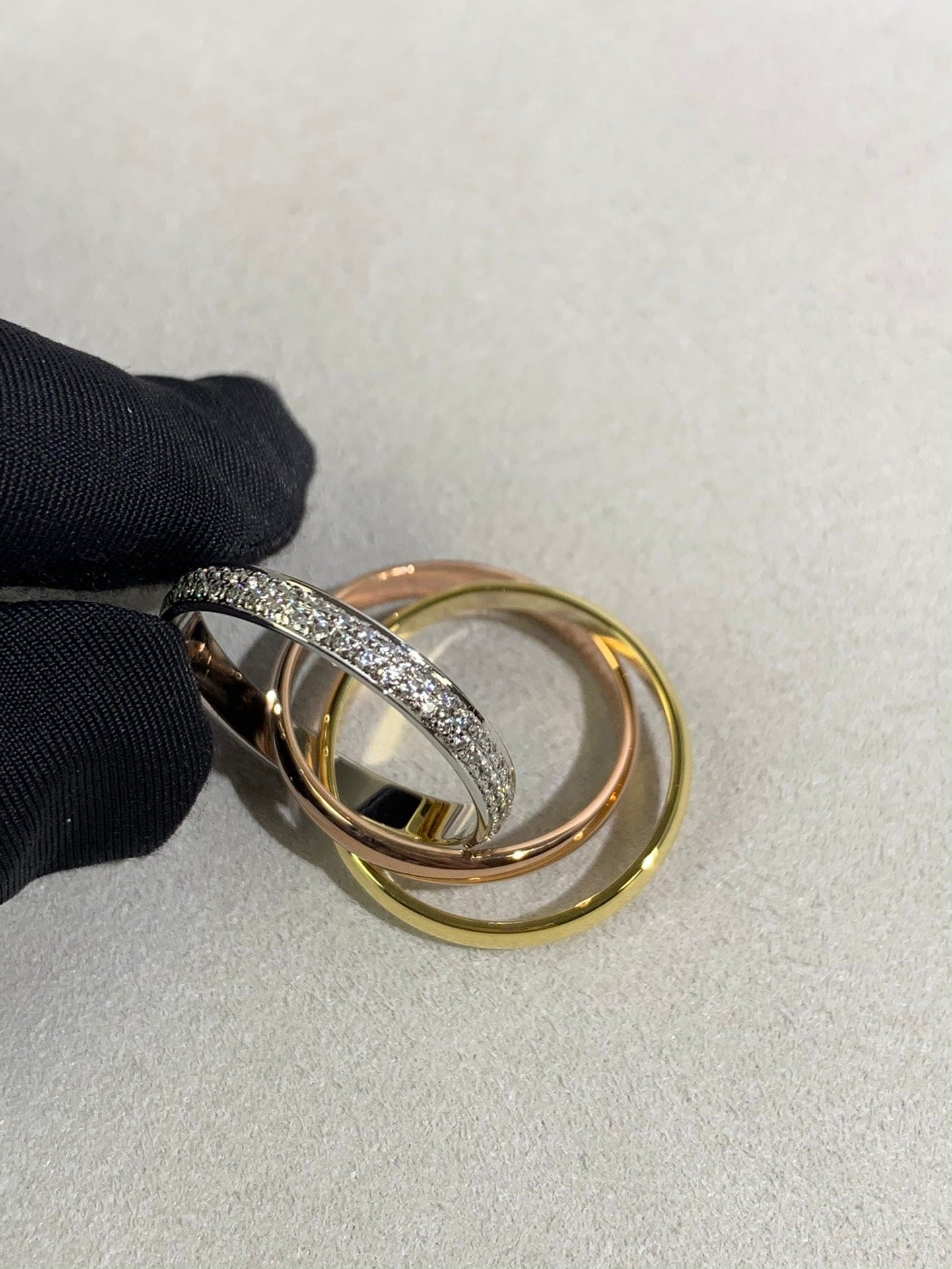 Roostick Trinity Pave Diamond Ring