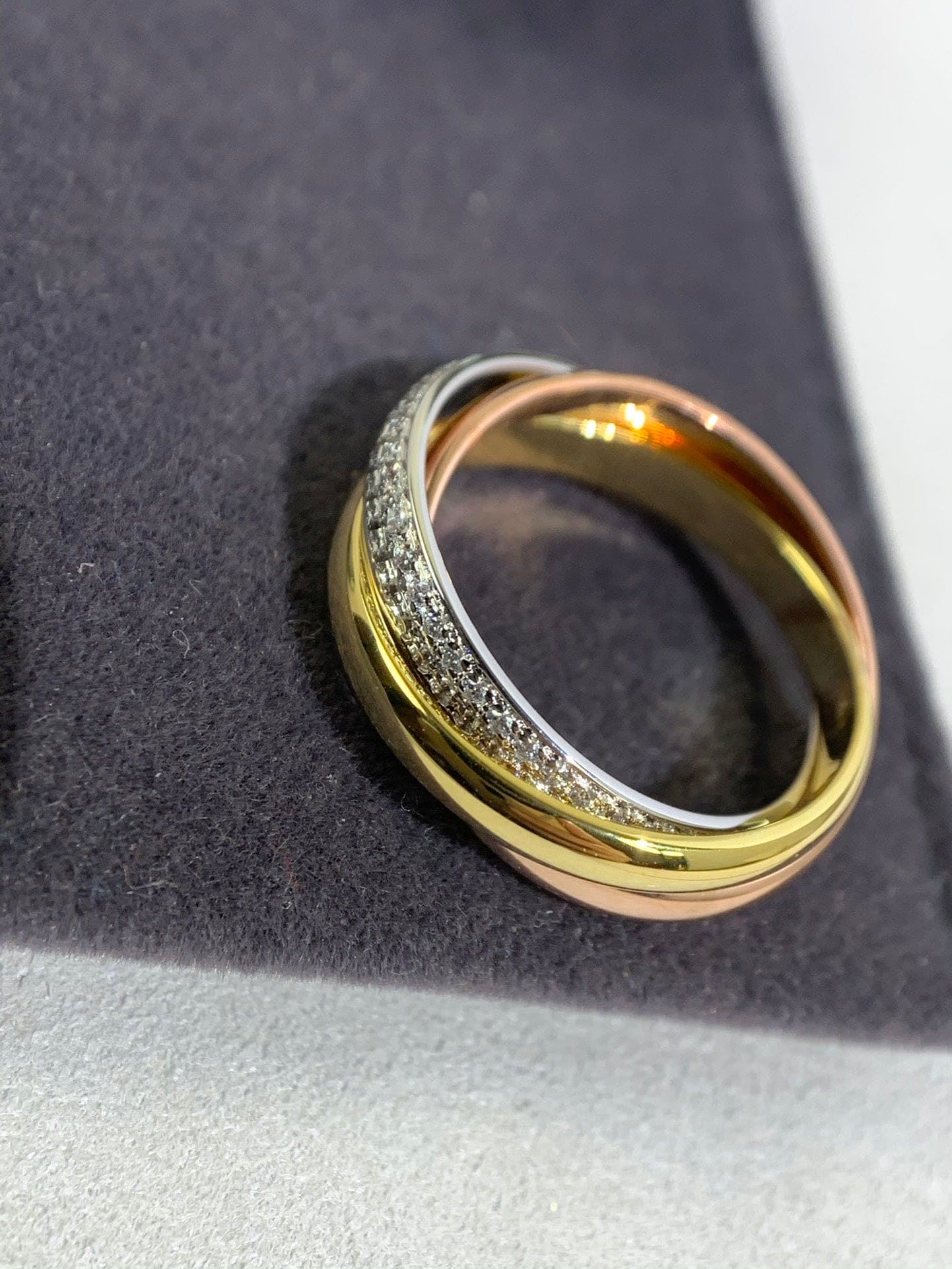 Roostick Trinity Pave Diamond Ring