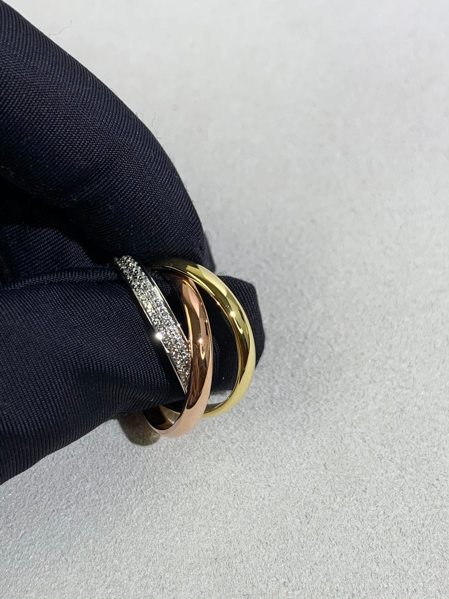 Roostick Trinity Pave Diamond Ring