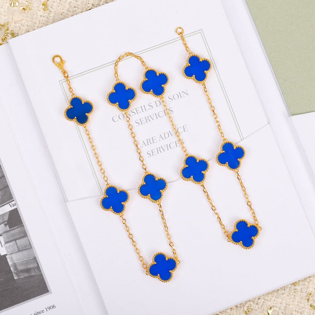 Roostick Vintage Alhambra Agate 10 Motifs Necklace