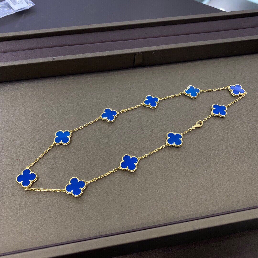 Roostick Vintage Alhambra Blue 10 Motifs Necklace
