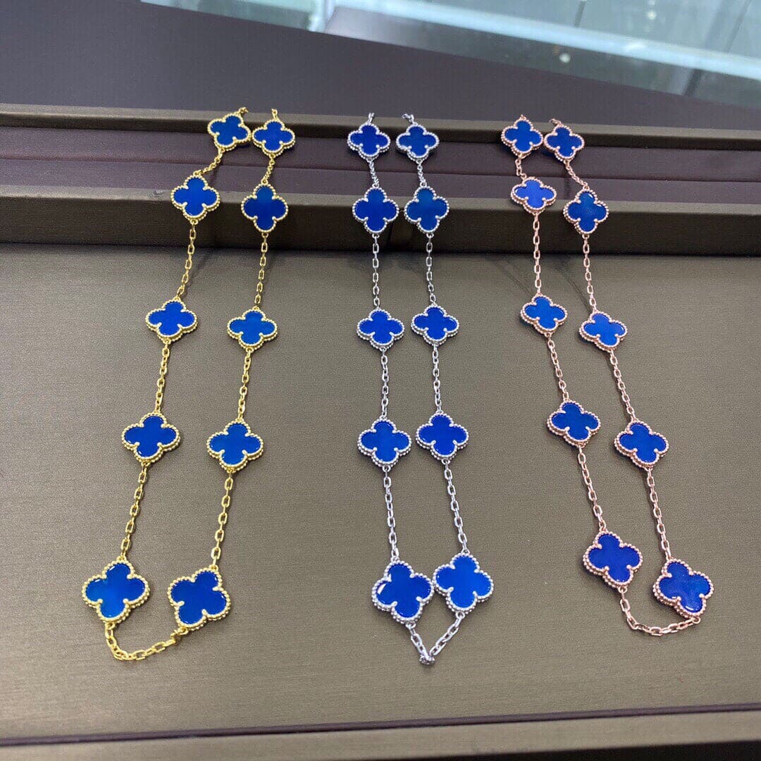 Roostick Vintage Alhambra Blue 10 Motifs Necklace