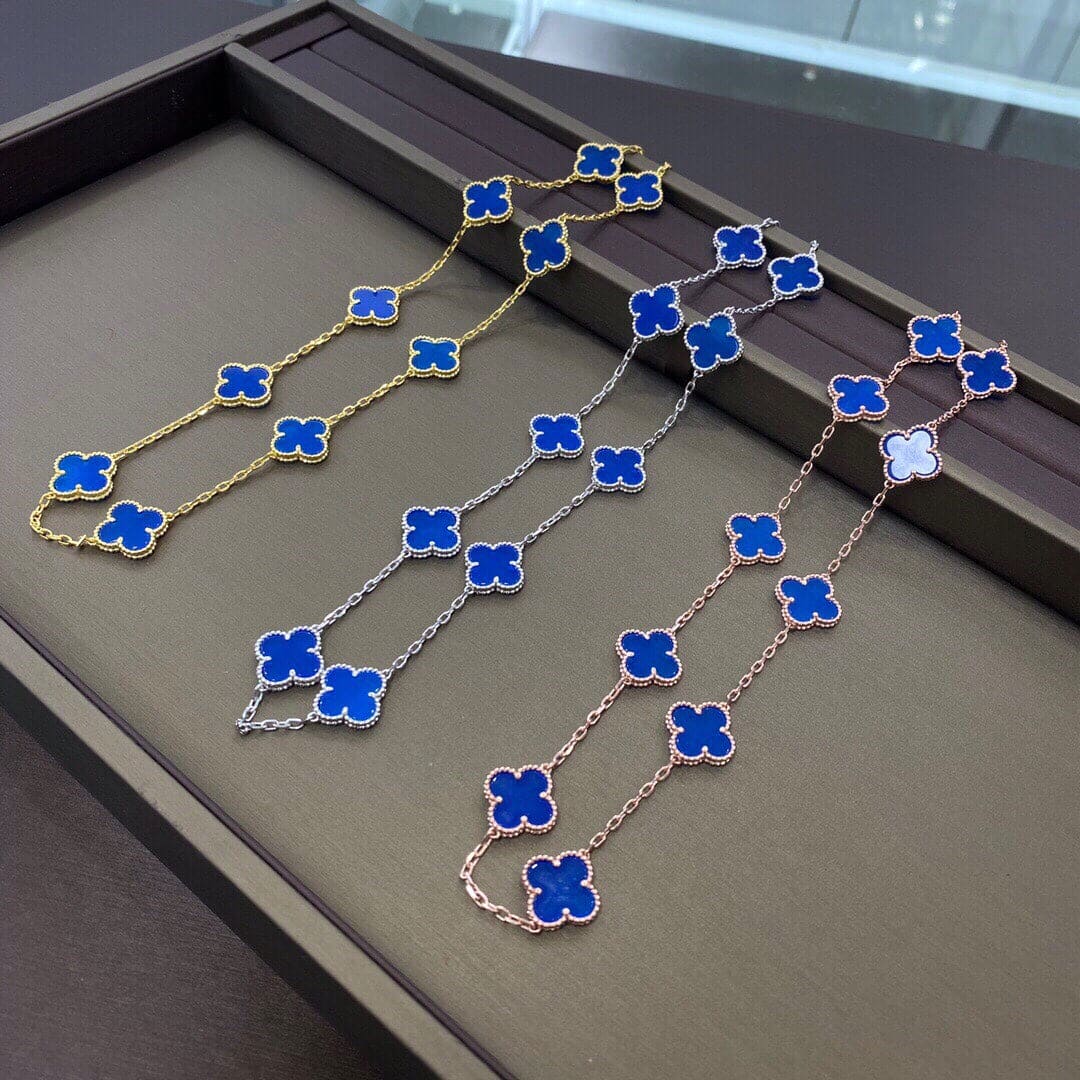 Roostick Vintage Alhambra Blue 10 Motifs Necklace