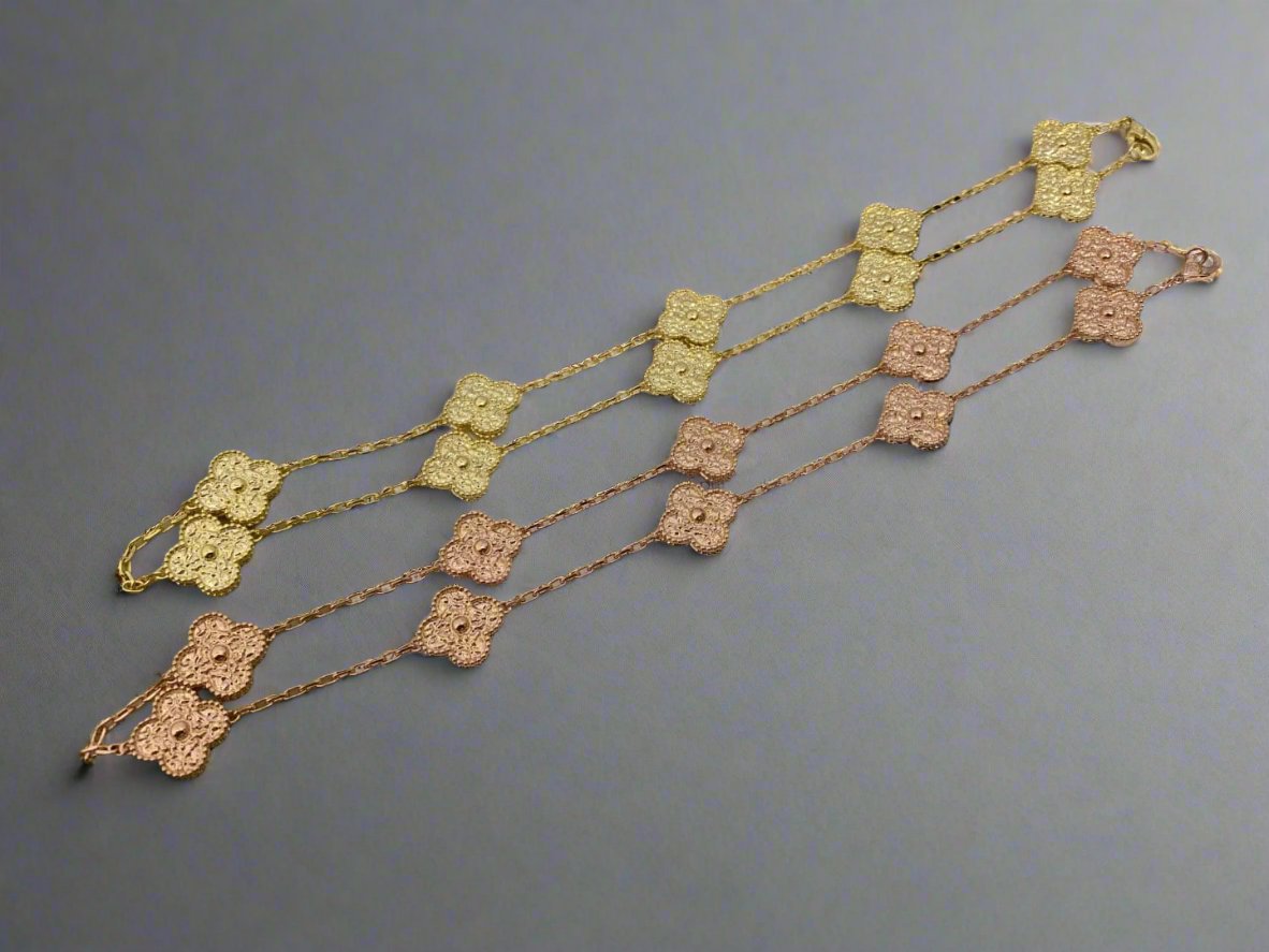 Roostick Vintage Alhambra Yellow Gold 10 Motifs Necklace