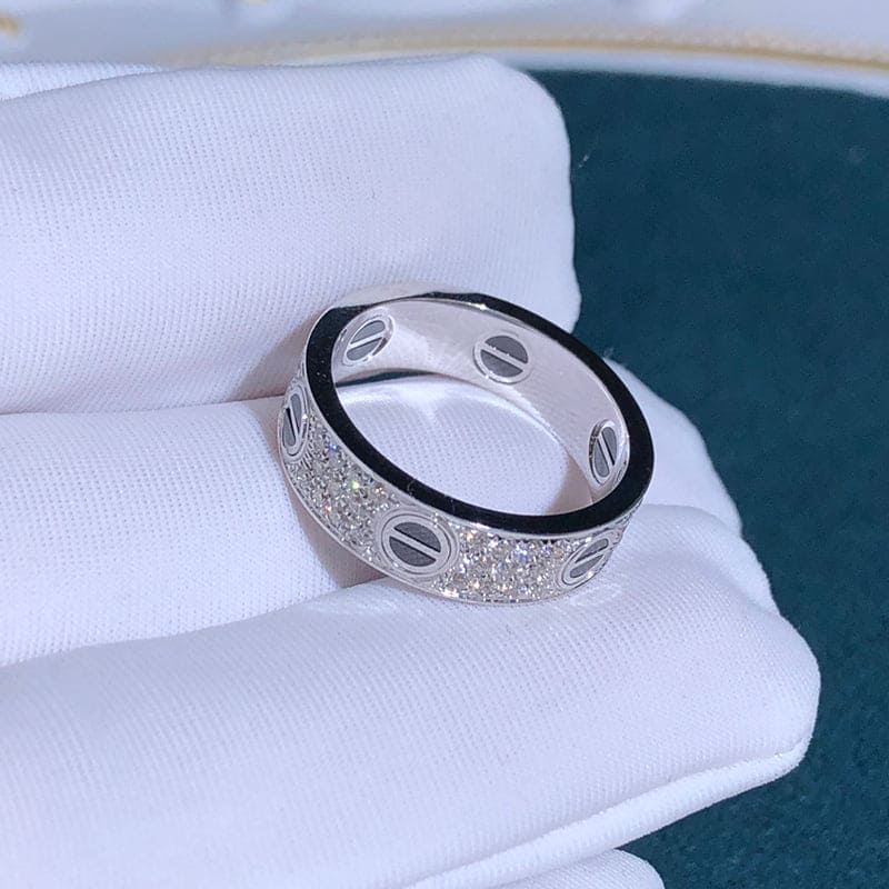 Roostick White Gold Love Diamonds Ceramic Ring