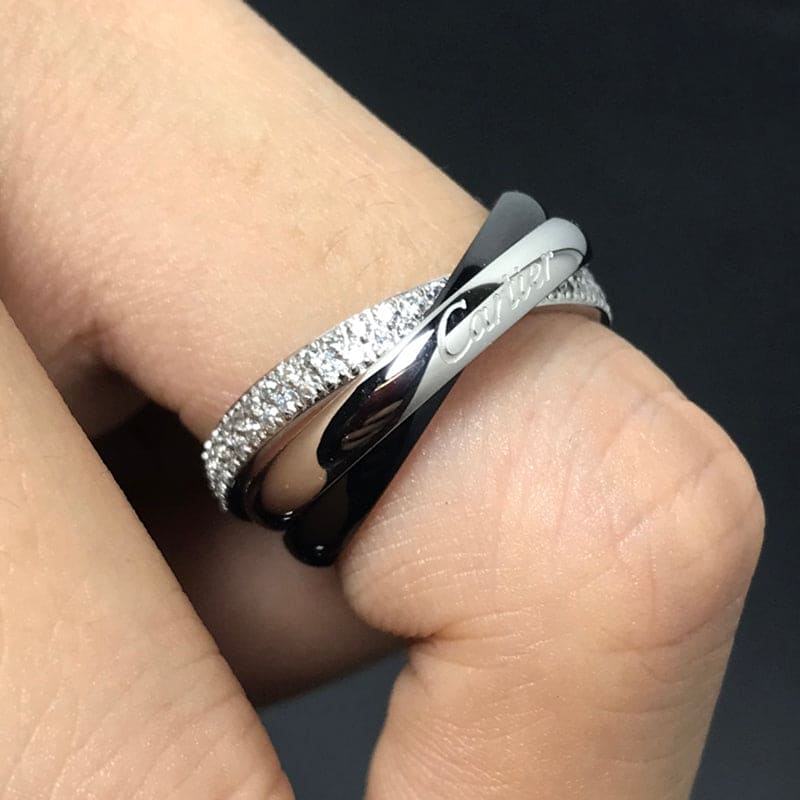 Roostick White Gold Ceramic Ring