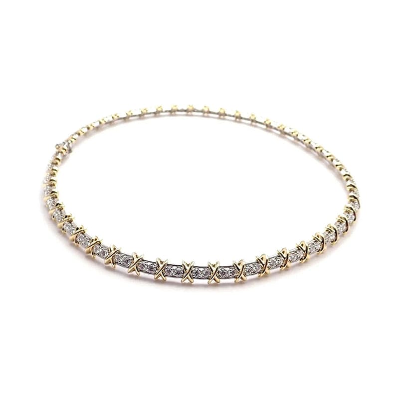 Roostick T Schlumberger Eighteen Stone Choker Necklace