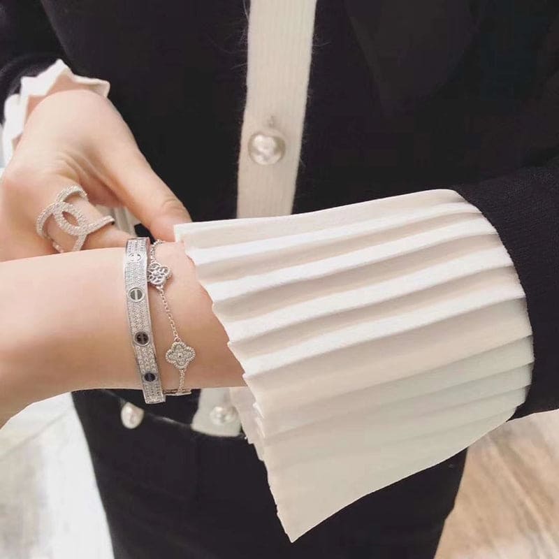 18K Cartier Love Diamond-Paved Ceramic Bracelet