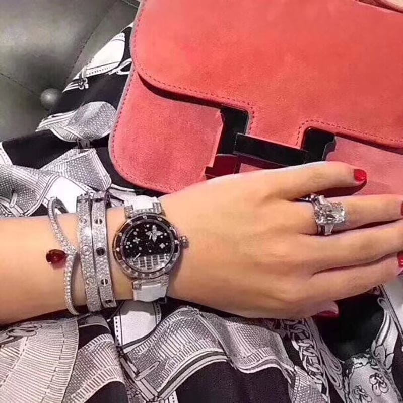 Roostick 18K Love Diamond-Paved Ceramic Bracelet