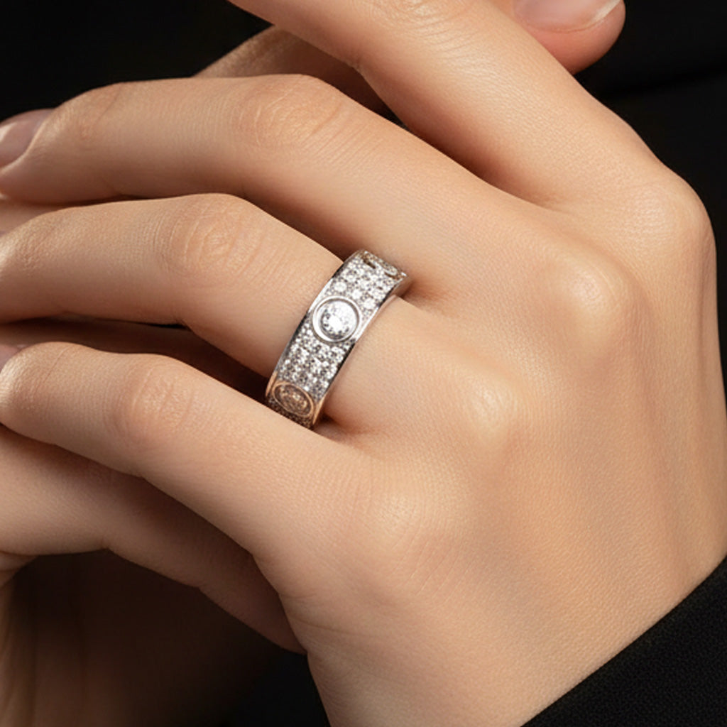 18K Love 6 Diamond Paved Ring