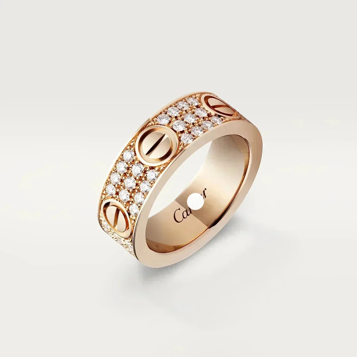 18K Love 6 Diamond Paved Ring