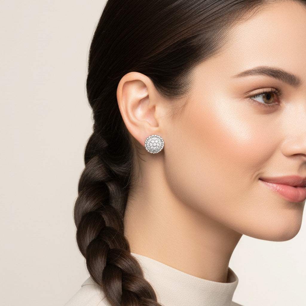 18K Perlée Diamonds Earrings