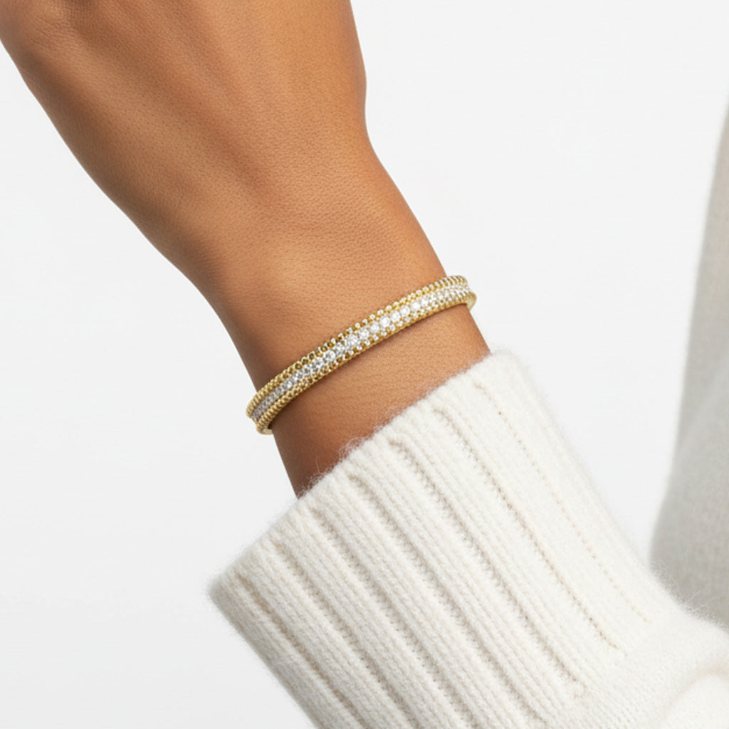 18K Perlée Diamonds One Row Bracelet