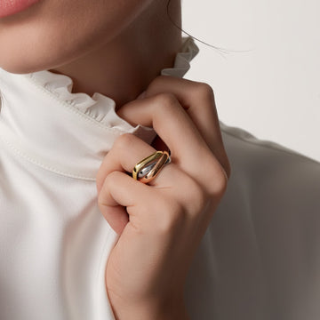 18K Trinity Cushion Ring