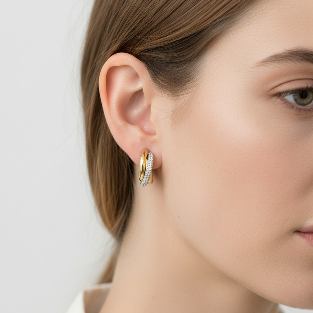 18K Trinity Diamond Earrings