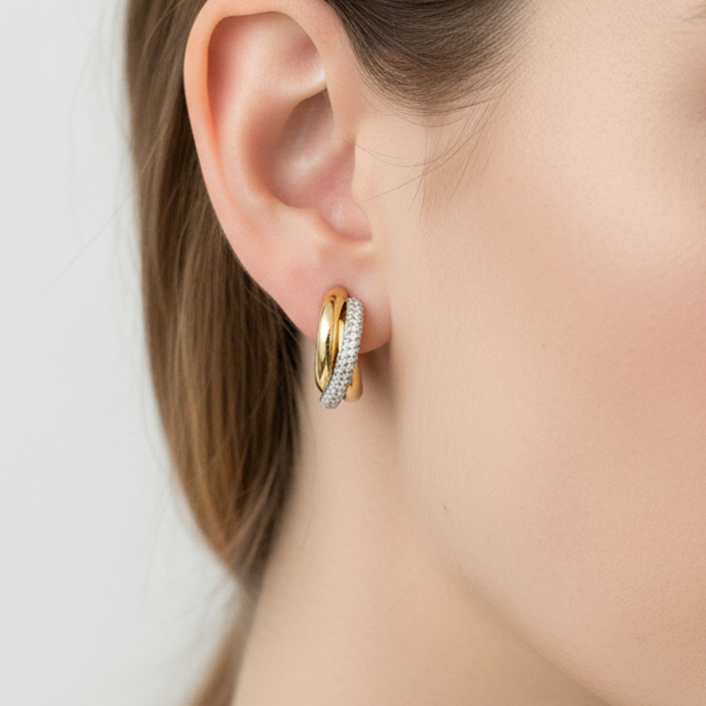 18K Trinity Diamond Earrings