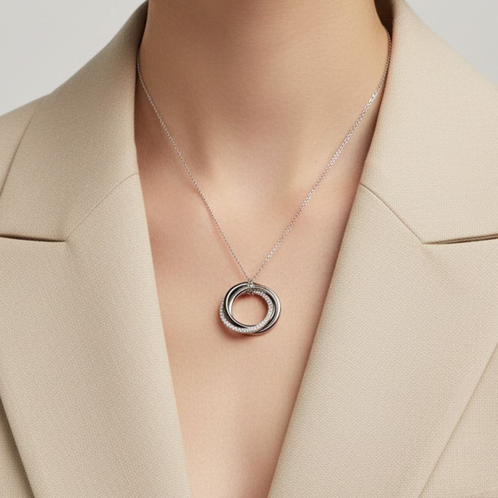 18K Trinity Diamonds Necklace