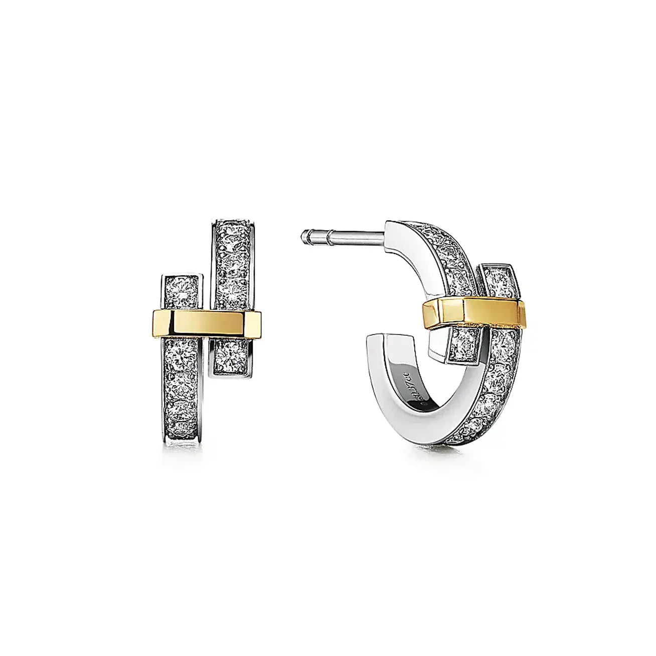 Roostick Edge Hoop Diamonds Earrings