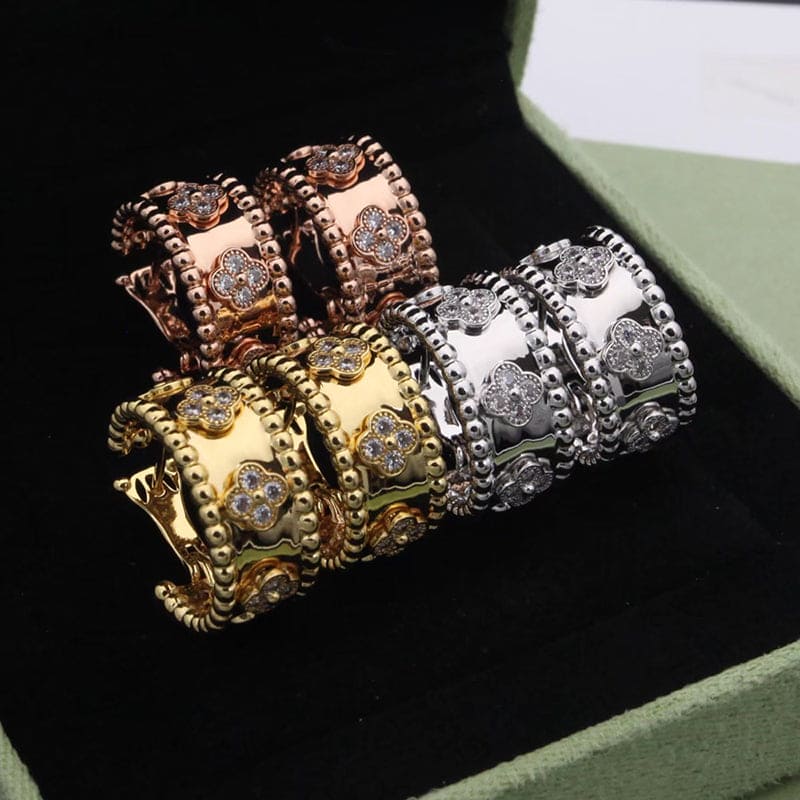 Roostick Perlée Clovers Hoop Earrings