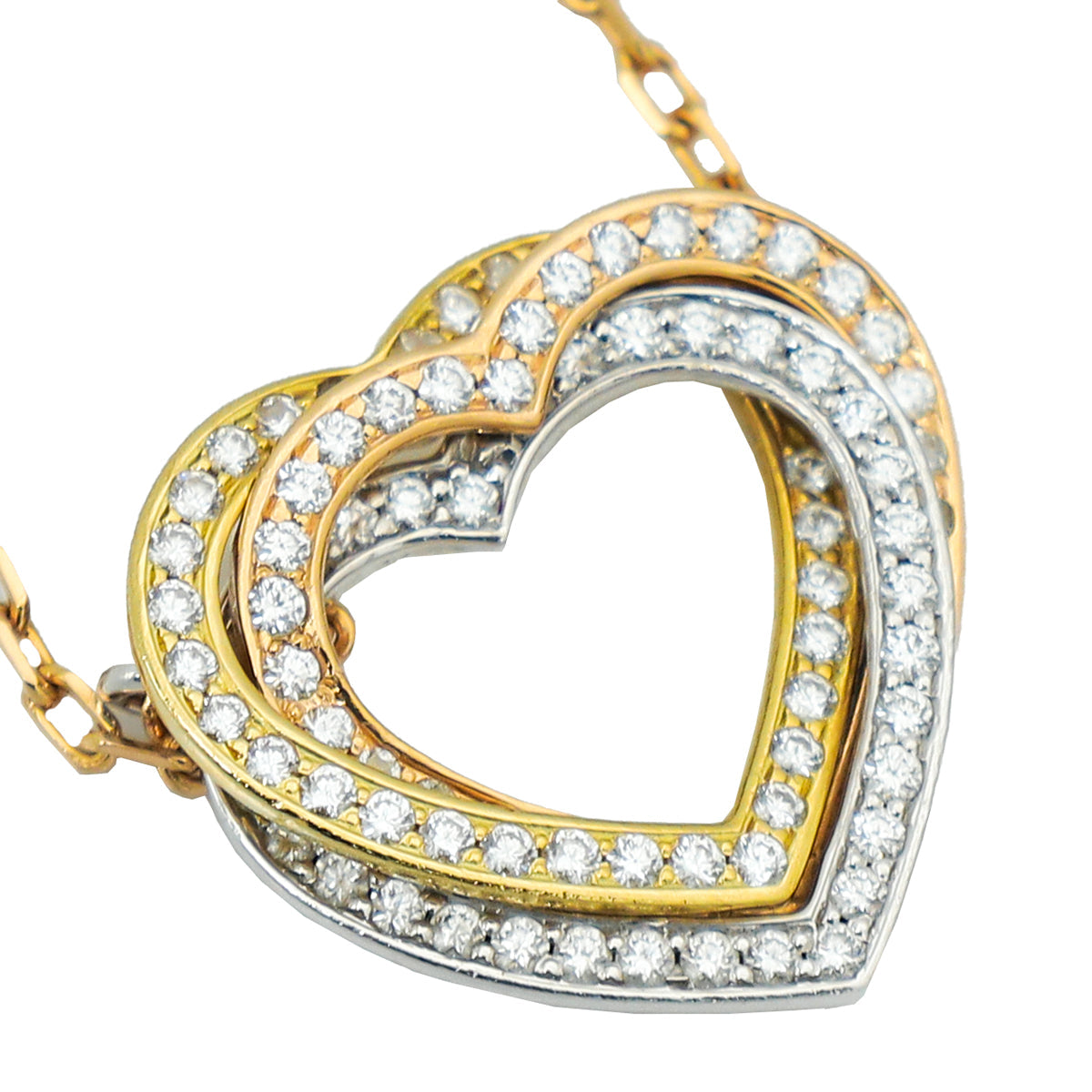 Roostick Trinity Heart Full Diamond Necklace