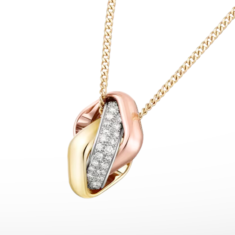 Roostick Trinity Cushion Diamond Necklace