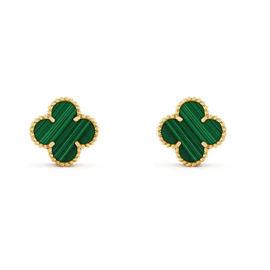 Roostick Vintage Alhambra Malachite Earrings