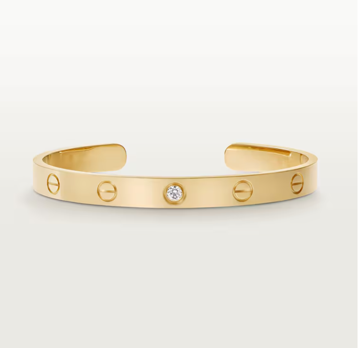 Roostick Open Cuff 1 Diamond Love Bracelet