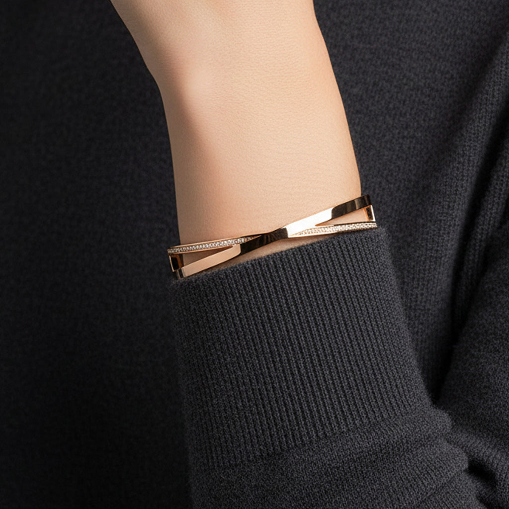 Atlas X Narrow Hinged Bangle Bracelet