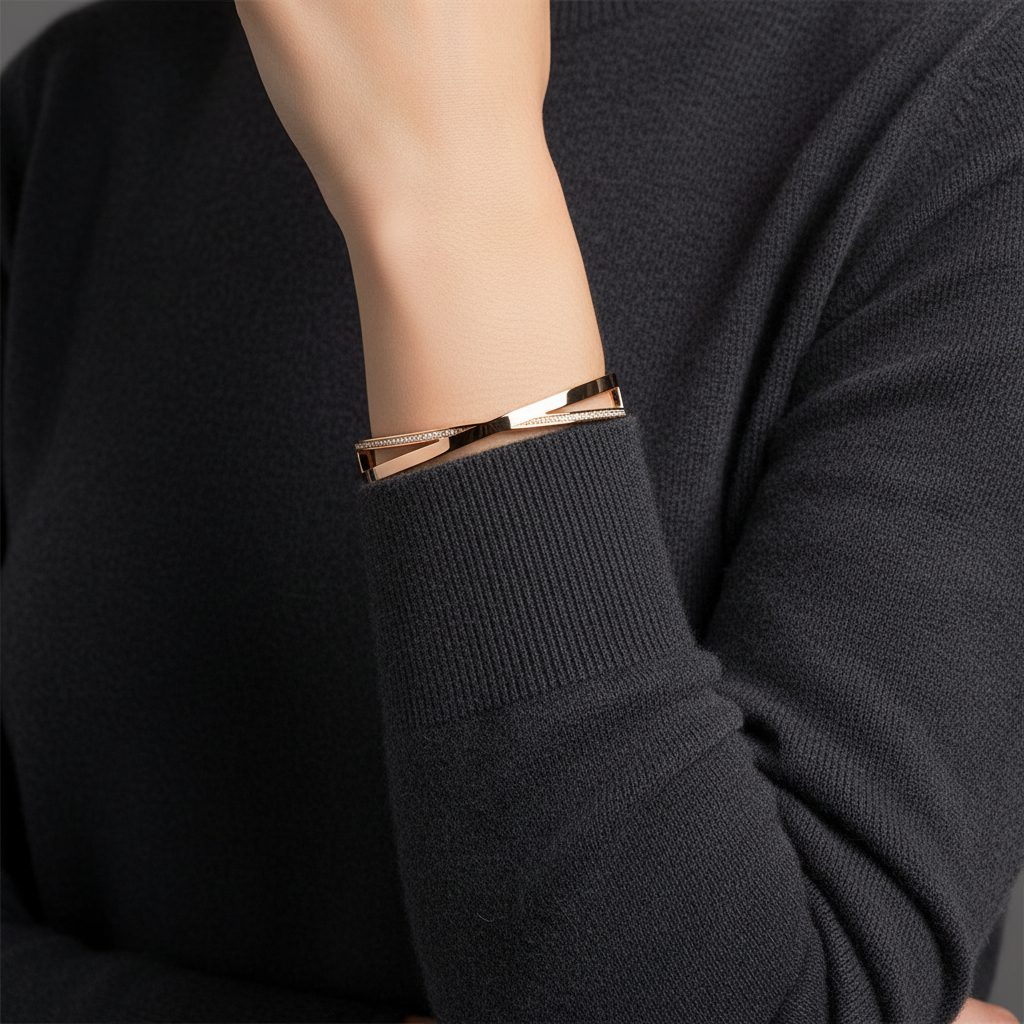 Atlas X Narrow Hinged Bangle Bracelet