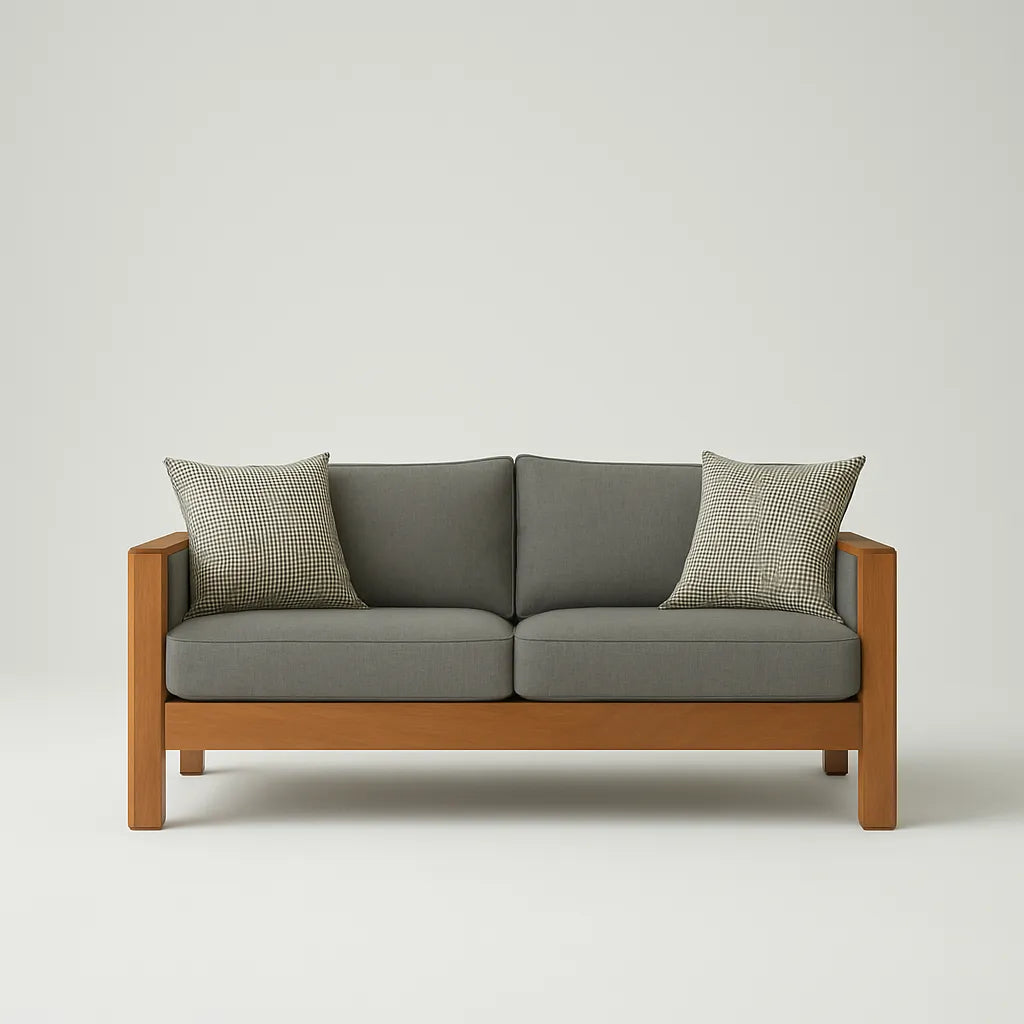 Block Arm 2 Seater Sofa Strong Form Soft Comfort