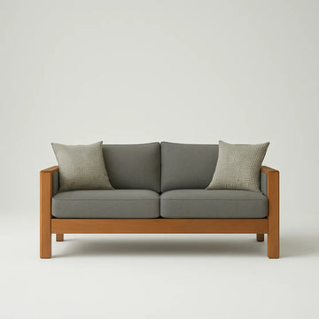 Block Arm 2 Seater Sofa Strong Form Soft Comfort