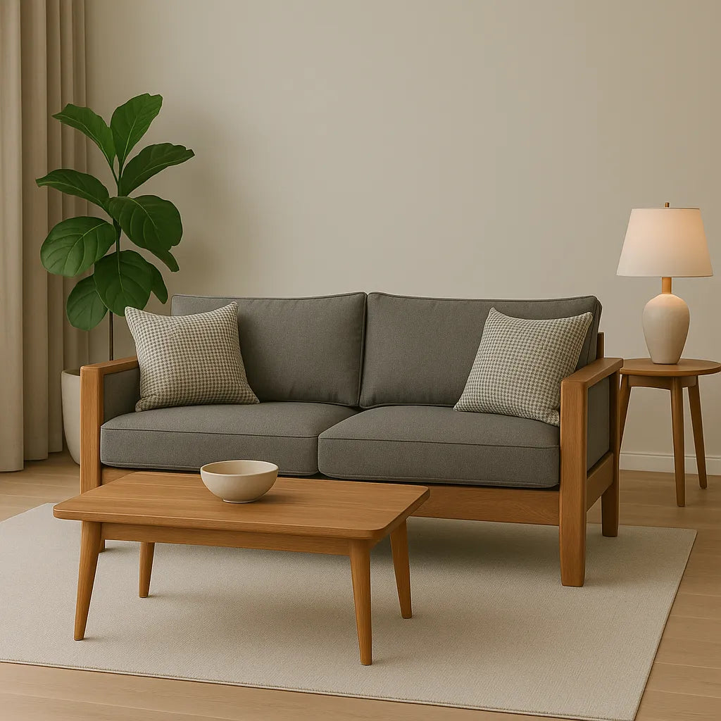 Block Arm 2 Seater Sofa Strong Form Soft Comfort