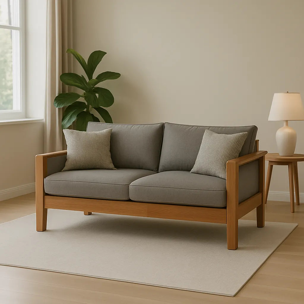 Block Arm 2 Seater Sofa Strong Form Soft Comfort