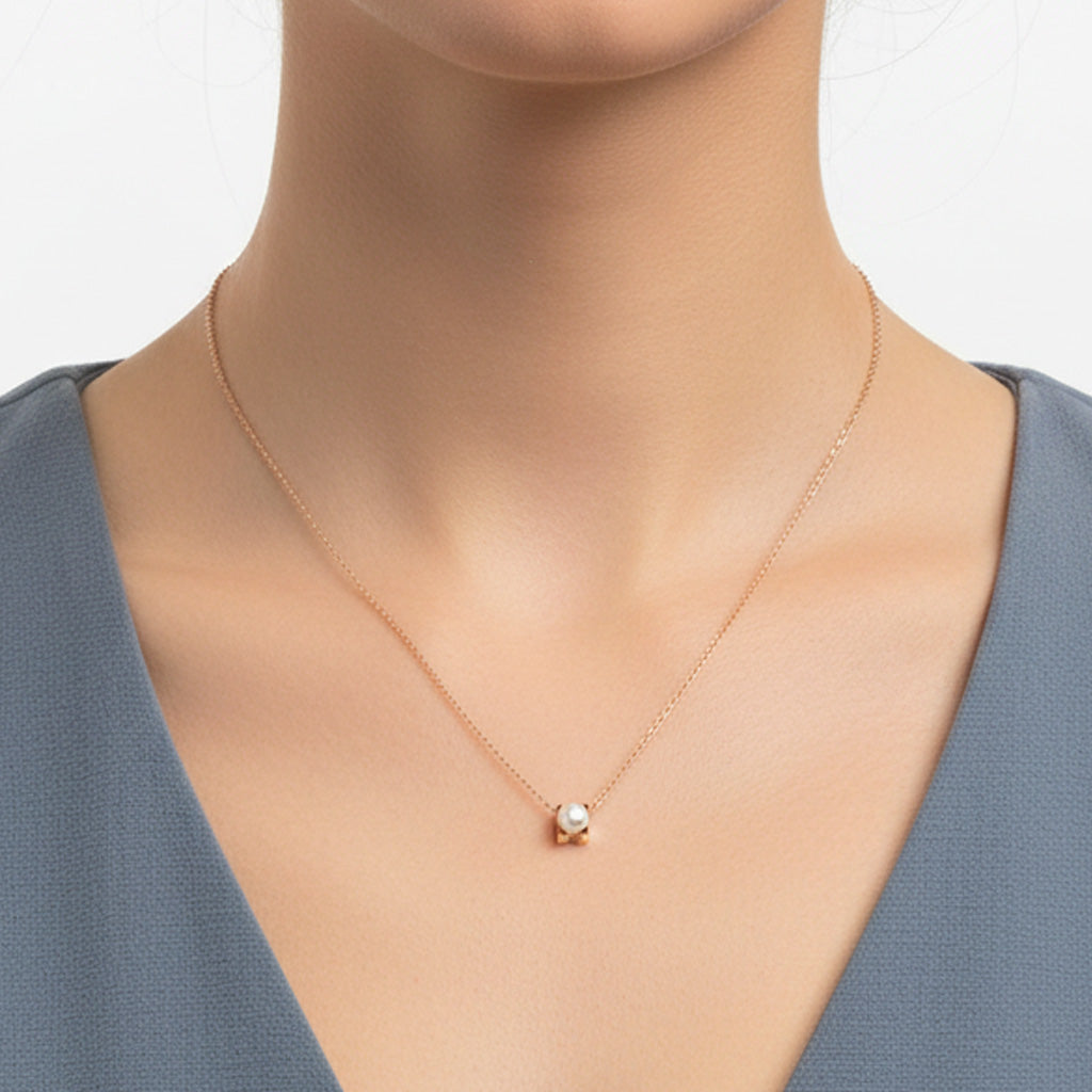 C De Pearl Necklace 18K Gold Vermeil