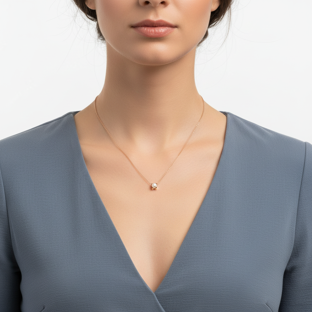 C De Pearl Necklace 18K Gold Vermeil