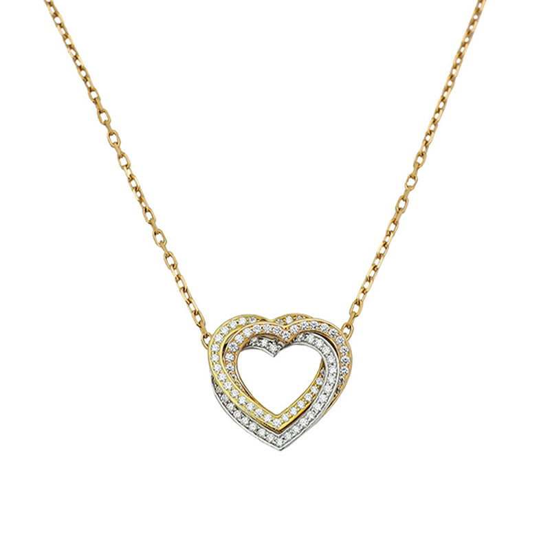 Roostick Trinity Heart Full Diamond Necklace