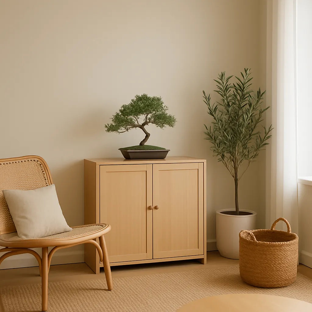 Closed Shoe Cabinet Minimal Two Door Storage With Display Top
