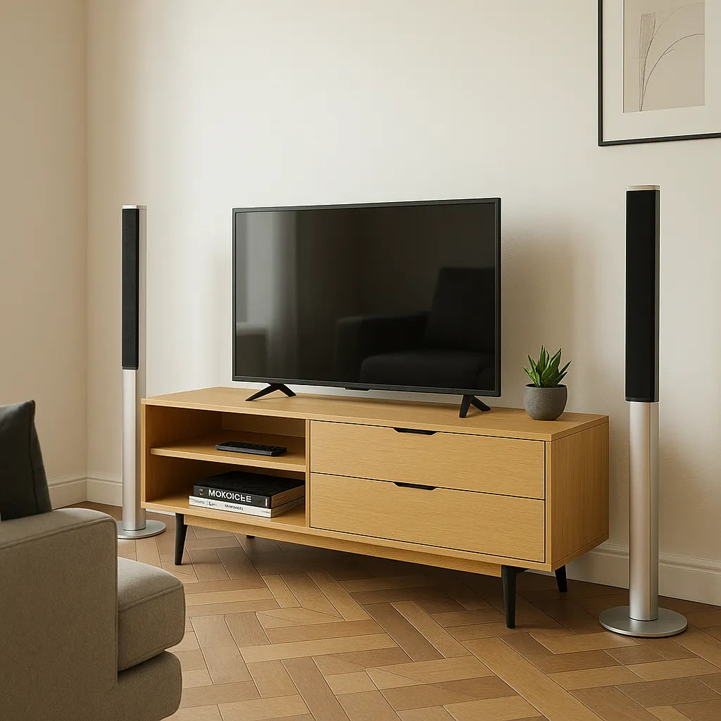 Compact TV Shelf Smart Storage Layout For Modern Living Room