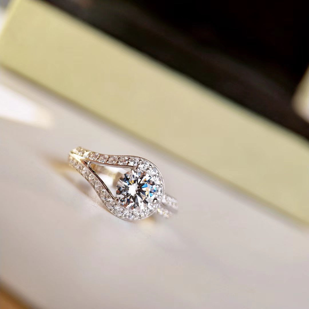 Couture Solitaire Pavé Ring
