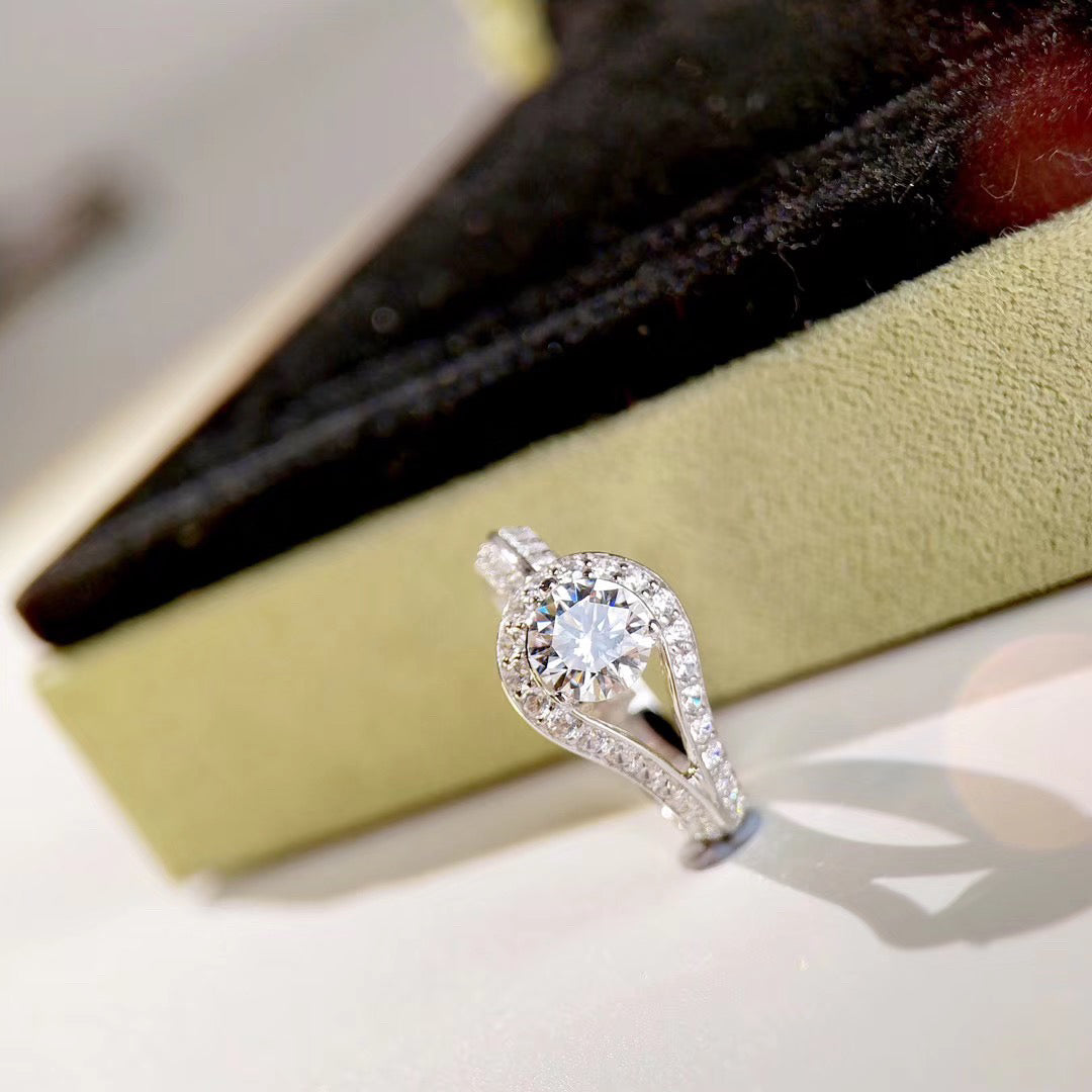 Couture Solitaire Pavé Ring