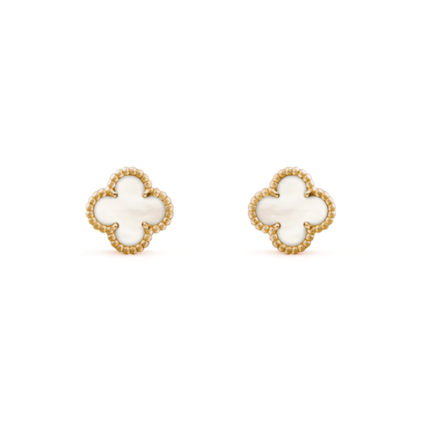 Roostick Clover Mini Pink Gold Mop Earrings