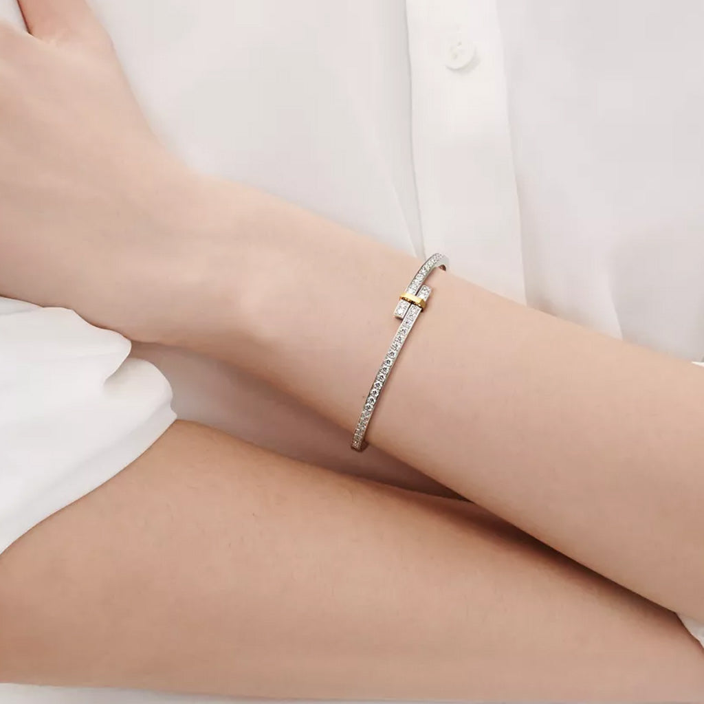 Edge Hinged Bypass Bangle Bracelet