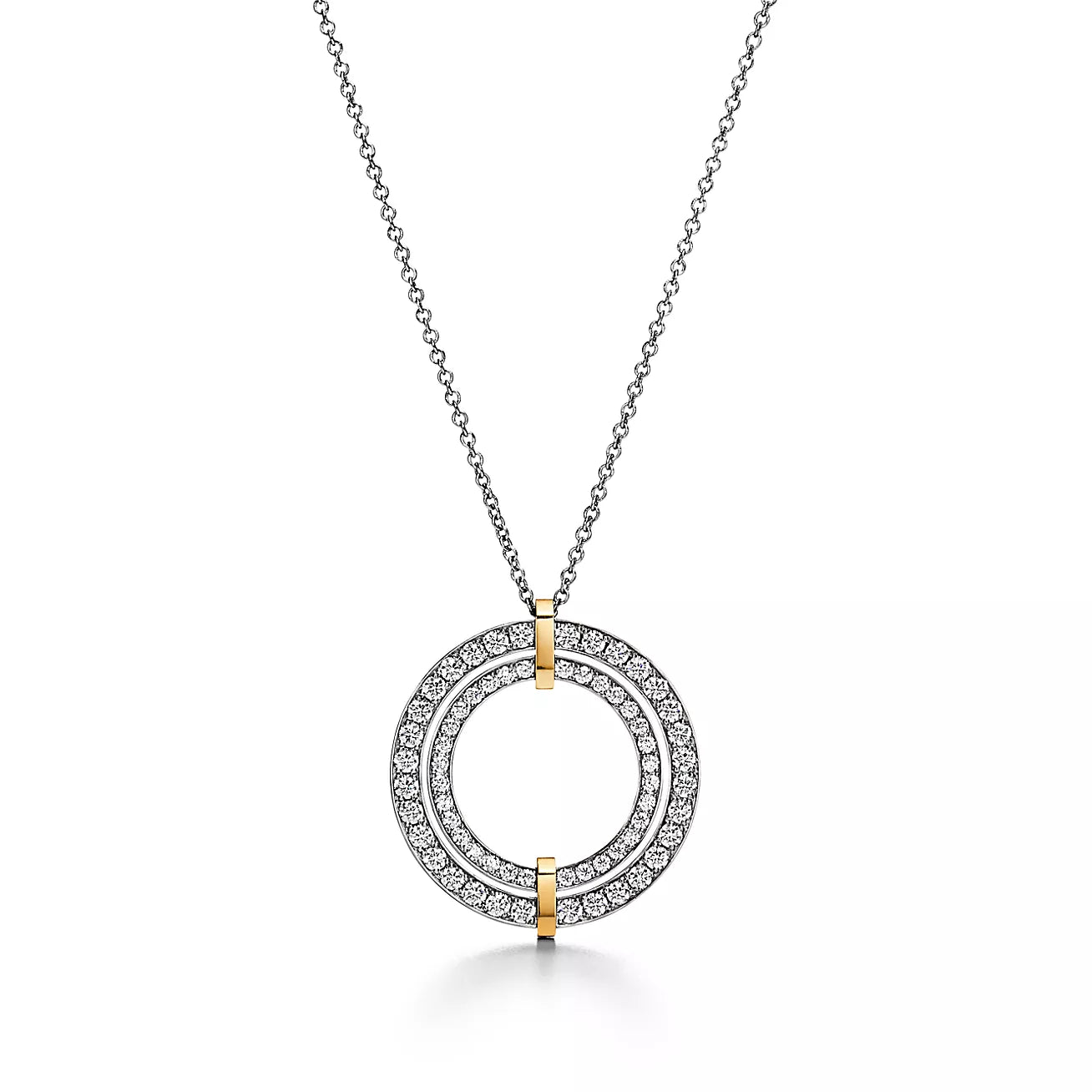 Roostick Edge Circle Diamond Pendant Necklace