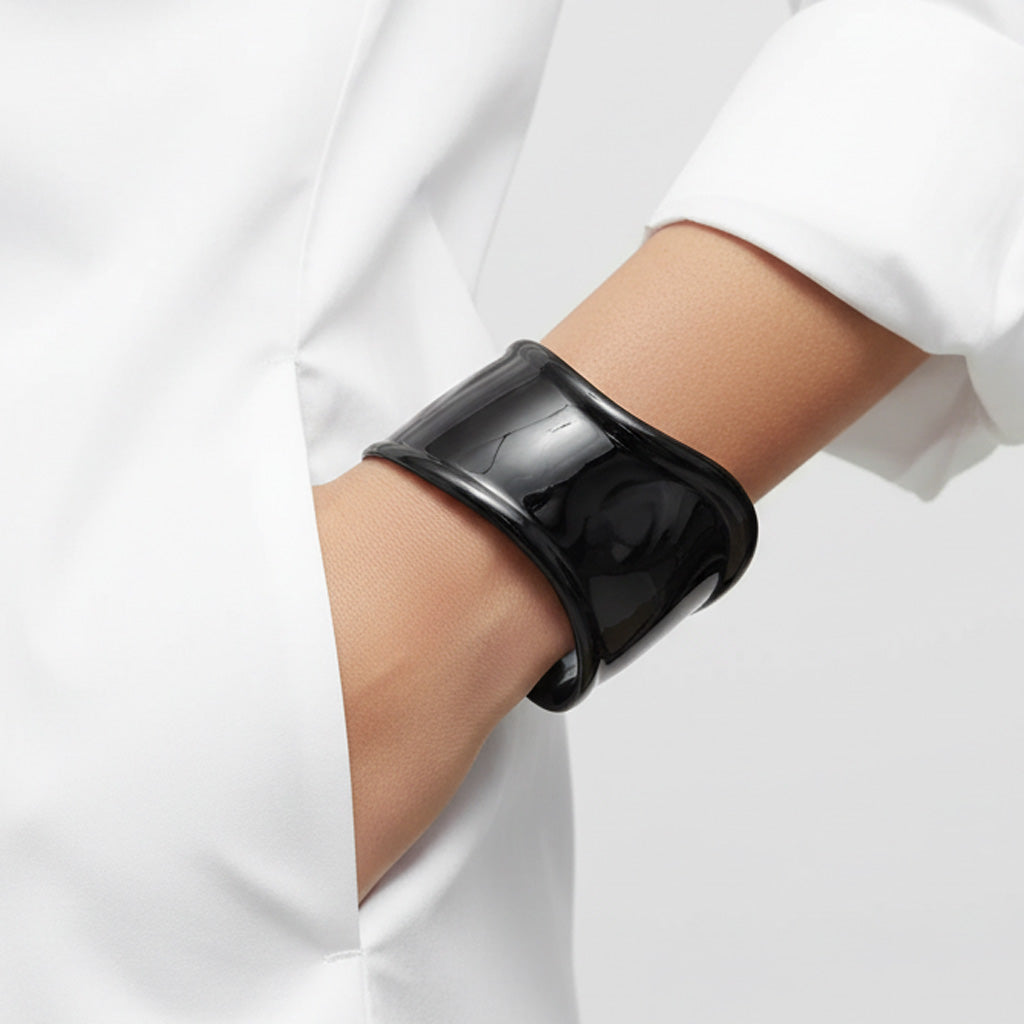 Elsa Peretti Small Bone Cuff Black Bracelet