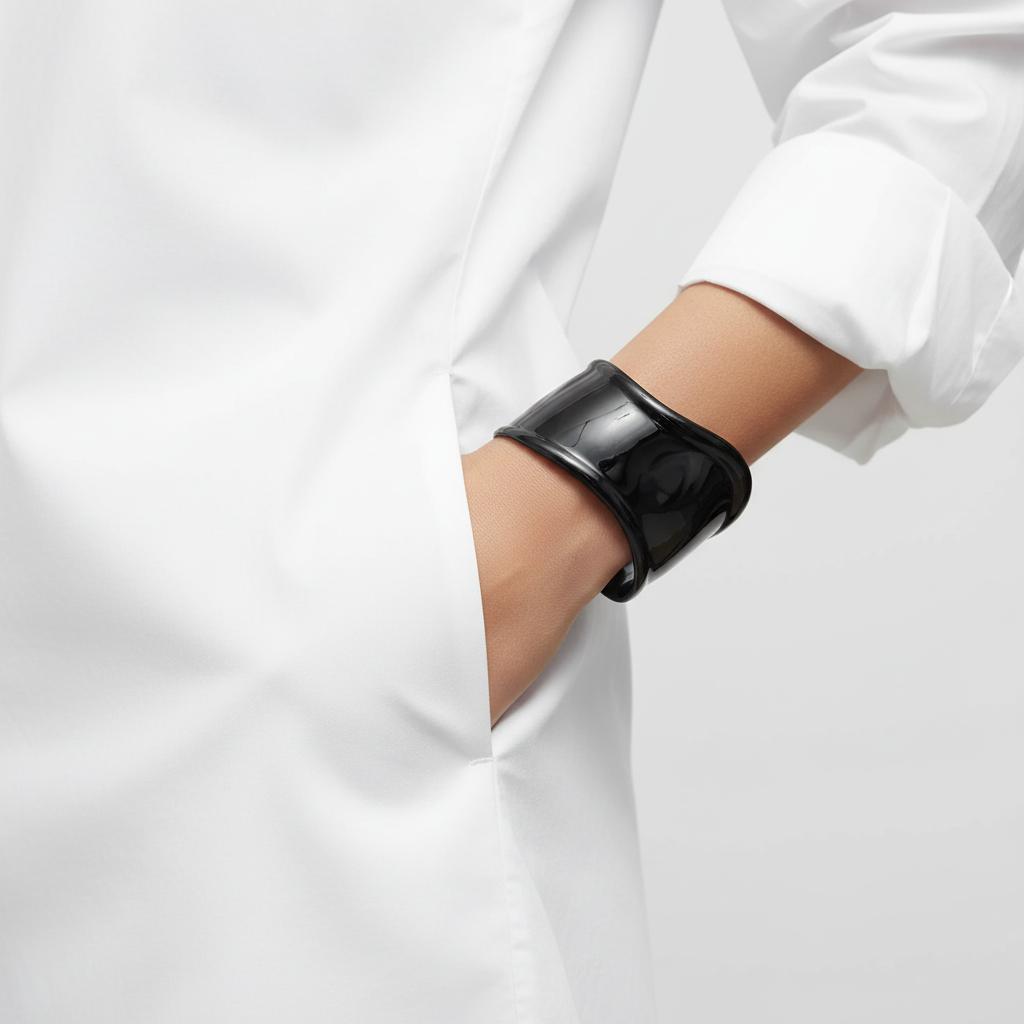 Elsa Peretti Small Bone Cuff Black Bracelet