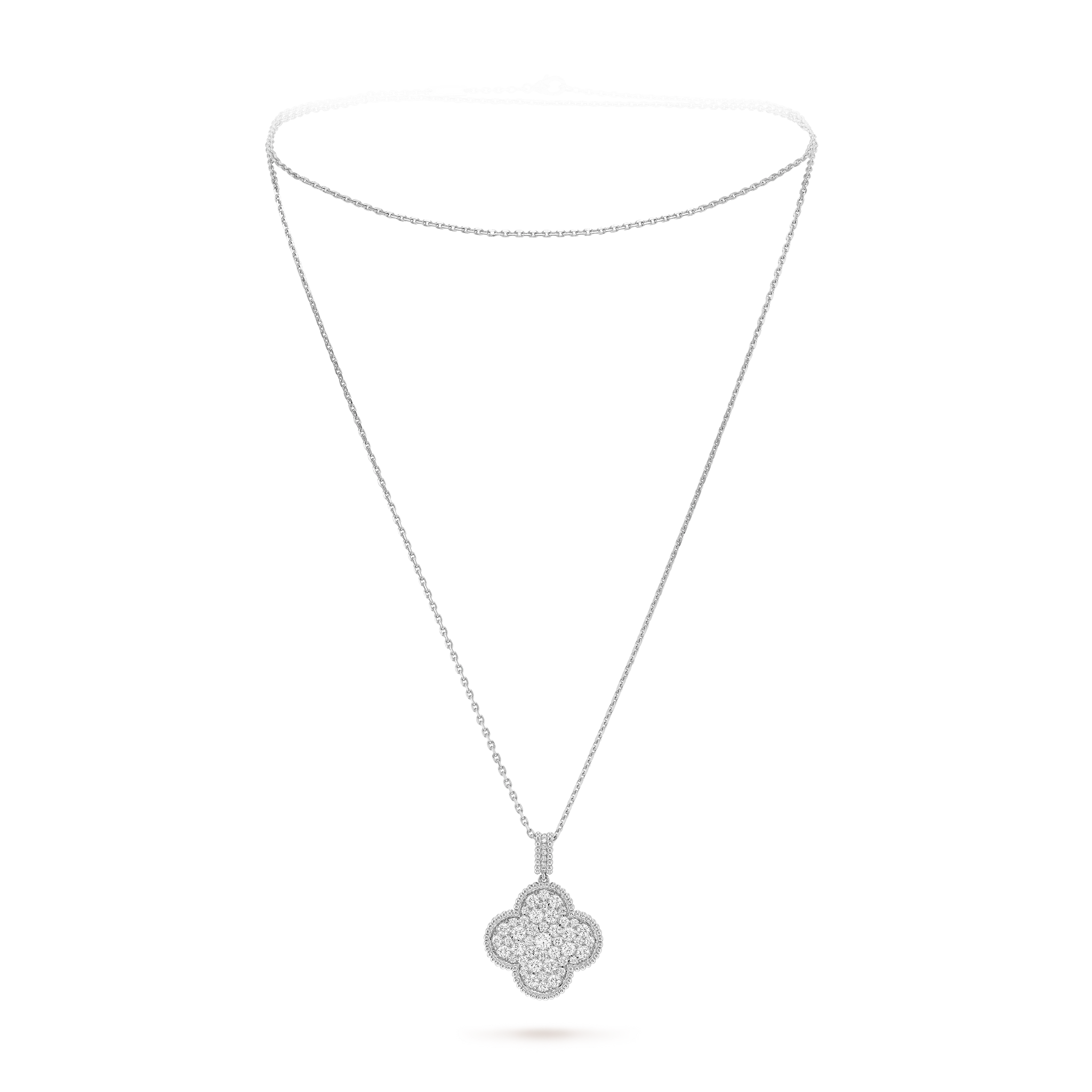 18K Magic Alhambra One Motifs Diamonds Necklace