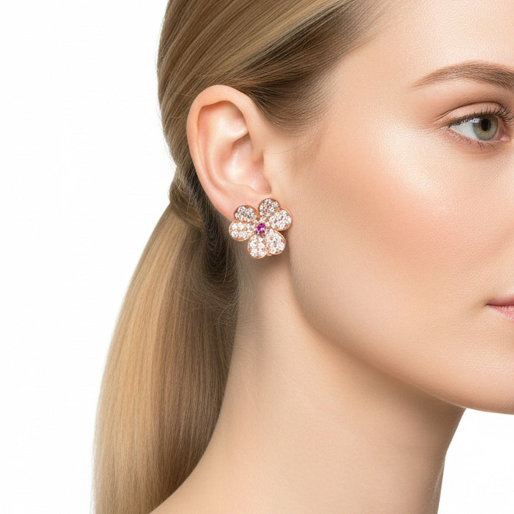 Frivole Pink Sapphire Earrings 18K Rose Gold Vermeil