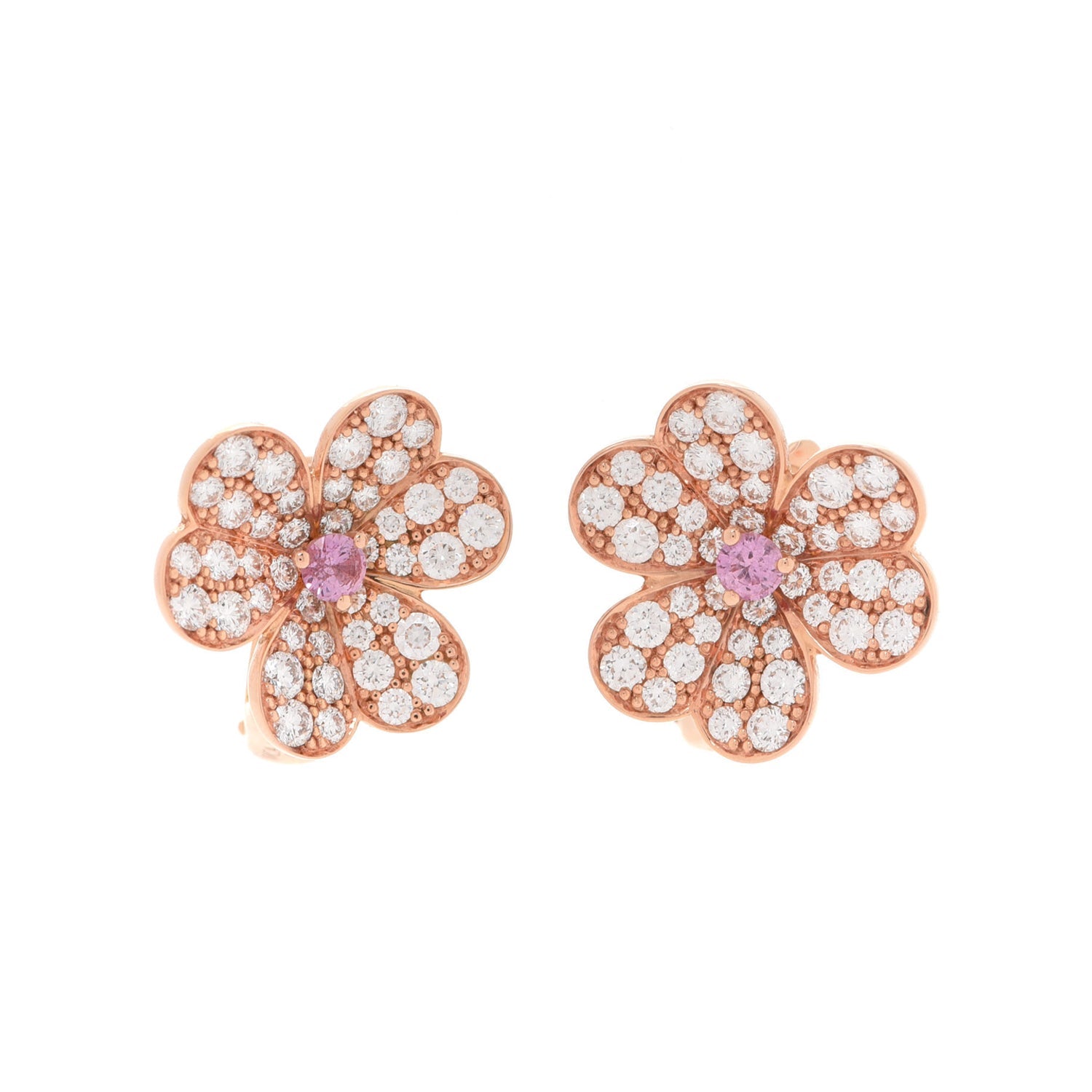 Frivole Pink Sapphire Earrings 18K Rose Gold Vermeil