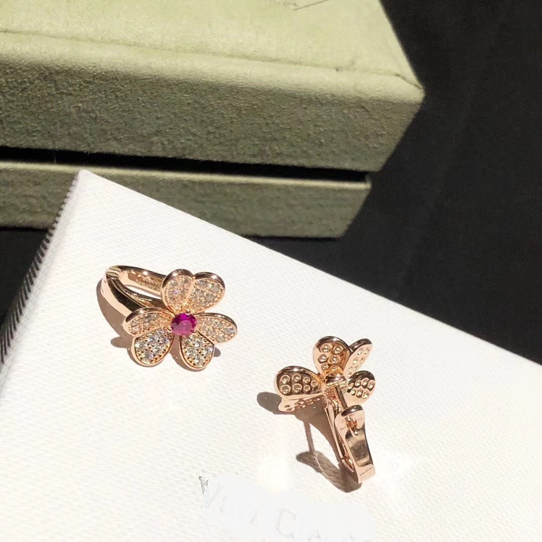 Frivole Pink Sapphire Earrings 18K Rose Gold Vermeil